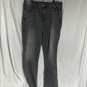 Old Navy Black High Rise slim straight Jeans with distressed hem